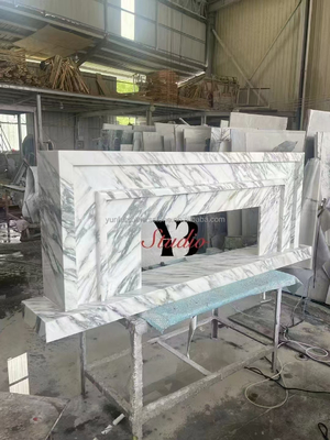 Nowoczesny design Białego Marmurowego Komina Otoczenie do instalacji na ścianie