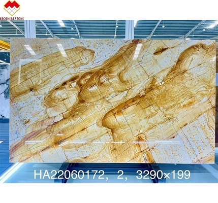 Dekoracja wnętrza Książka dopasowana Żółty miód Onyks Marmurowe płyty do tła ściany