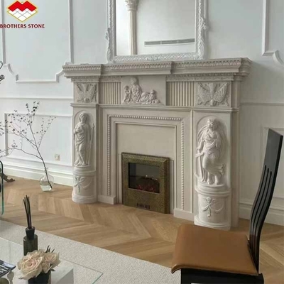 Niezależny nowoczesny wnętrze Royal Botticino Marmur Dekor kremu Shanna Beige Marmur do kominka