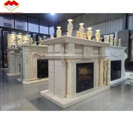 Niezależny nowoczesny wnętrze Royal Botticino Marmur Dekor kremu Shanna Beige Marmur do kominka