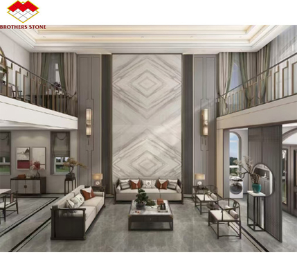 Hotel Design Style Modern White Marble TV Wall Board Panel dla projektu remontu domu