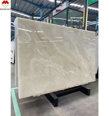 Backlit Royal White Onyx Marble Slab dla dostosowywalnego pulpitu stołowego i panele ścienne