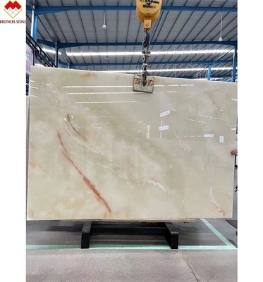 Backlit Royal White Onyx Marble Slab dla dostosowywalnego pulpitu stołowego i panele ścienne