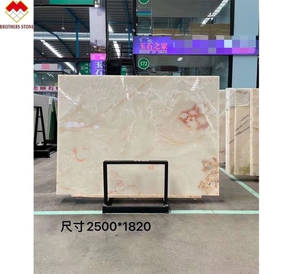 Backlit Royal White Onyx Marble Slab dla dostosowywalnego pulpitu stołowego i panele ścienne