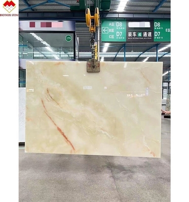 Backlit Royal White Onyx Marble Slab dla dostosowywalnego pulpitu stołowego i panele ścienne