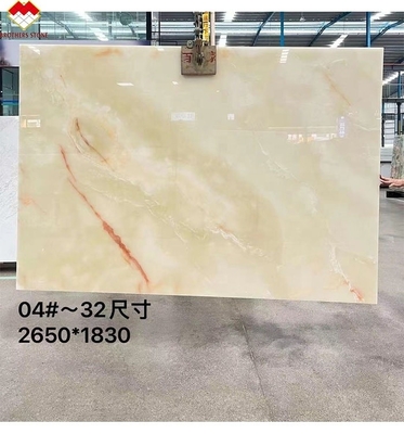 Backlit Royal White Onyx Marble Slab dla dostosowywalnego pulpitu stołowego i panele ścienne
