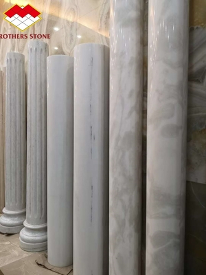 Dekoracja Tusz Zielony Białe Żyły Marmurowy Filar Kolumna Rzymska Pustka 15-30mm Grubość