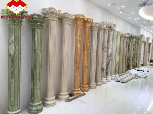 Dekoracja Tusz Zielony Białe Żyły Marmurowy Filar Kolumna Rzymska Pustka 15-30mm Grubość