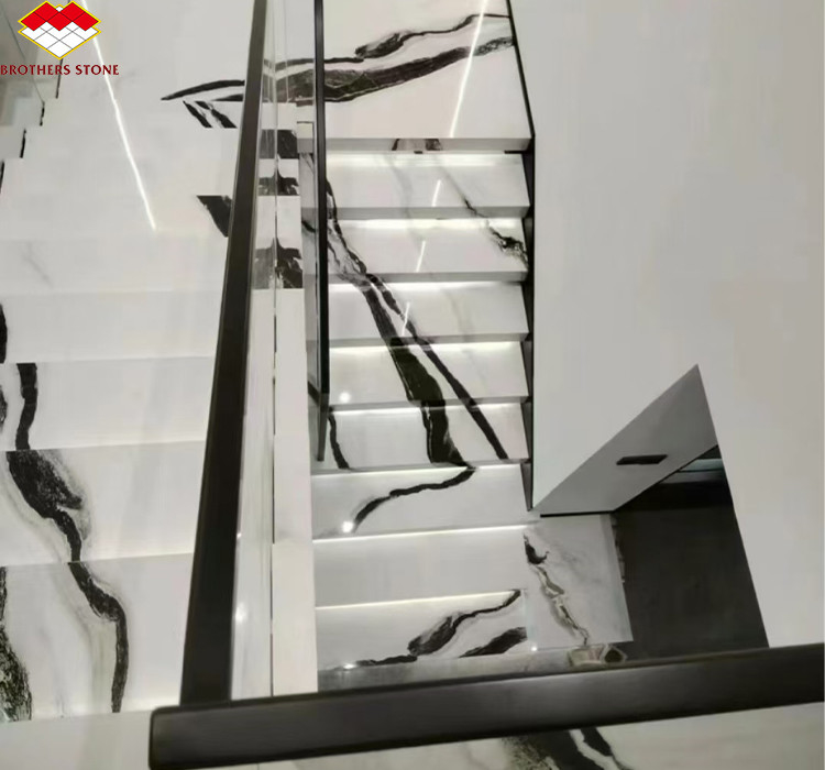 Wzmocnione z książki Panda Białe Marmurowe Schody do Nowoczesnego Projektowania Wnętrz w Profesjonalnym Hotelu