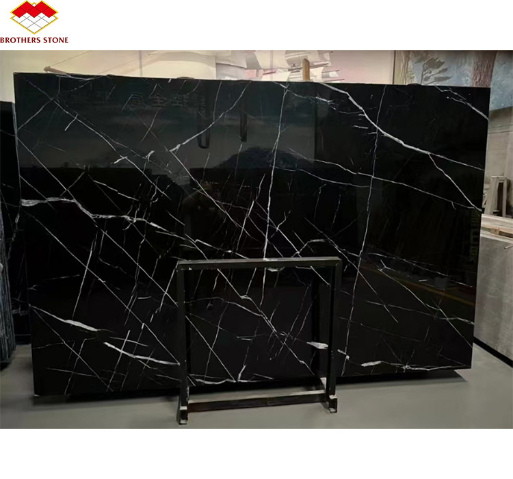 Modern Design Hotel Nero Marquina Big Slab Zimbabwe Czarne marmurowe podłogi i schody