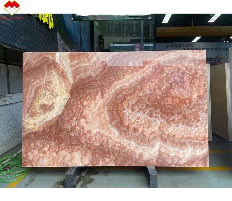 Nowoczesny design Czerwony Dragon Jade Onyx Slab Panel ściany płytki podłogowe do dekoracji klasy