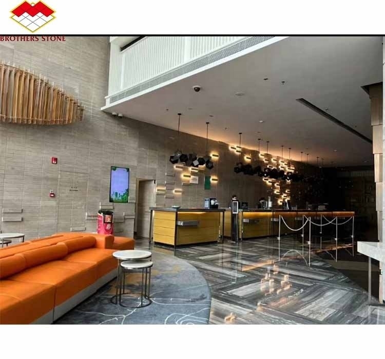 Nowoczesne naturalne kamień marmurowe podłogi płytki ścienne w wykończeniu szlifowanym dla modernizacji hotelu 2024